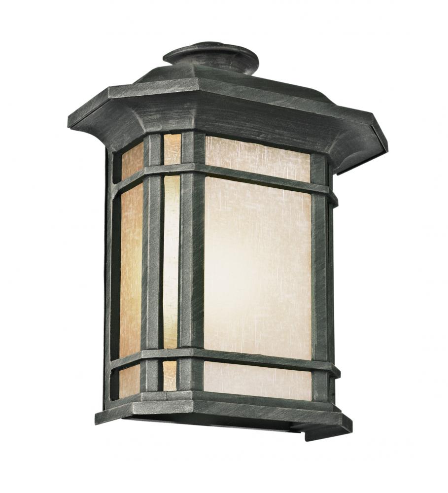 San Miguel Tea Stain Glass Outdoor Pocket Lantern Wall Light